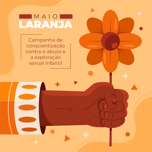 Ilustración plana para la conciencia de maio laranja