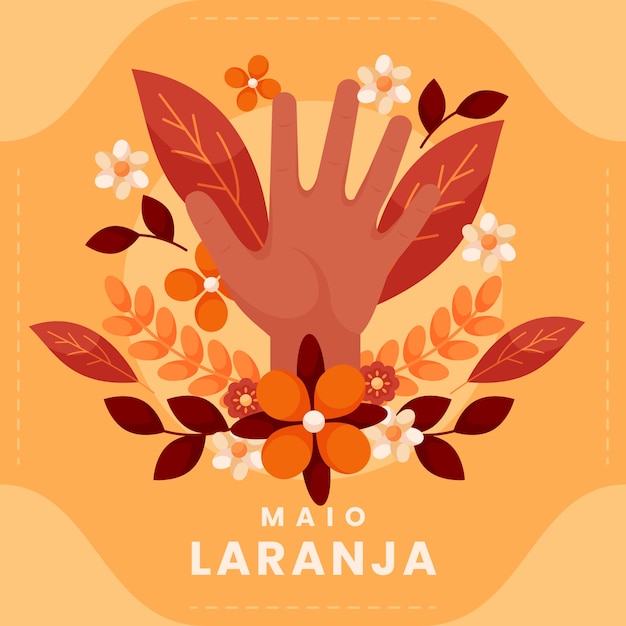 Ilustración plana para la conciencia de maio laranja