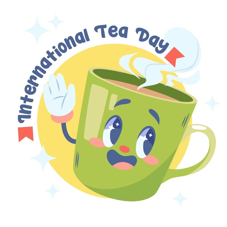 Vector ilustración plana para la concienciación del día internacional del té