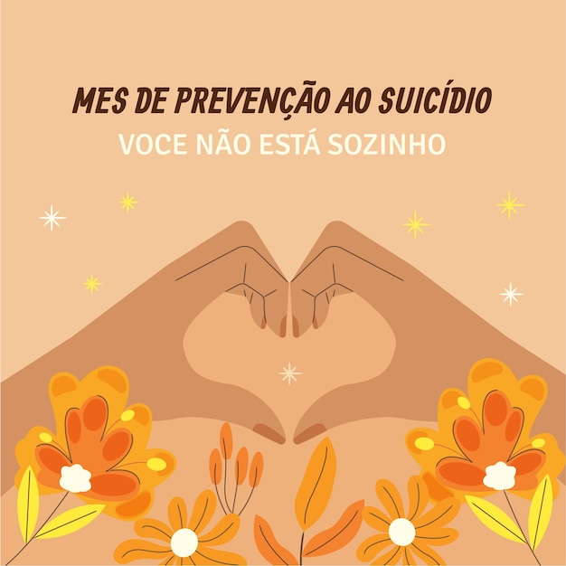 Ilustración plana para la concienciación del mes brasileño de prevención del suicidio