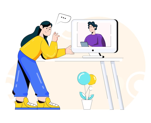 Una ilustración plana de conferencia de audio