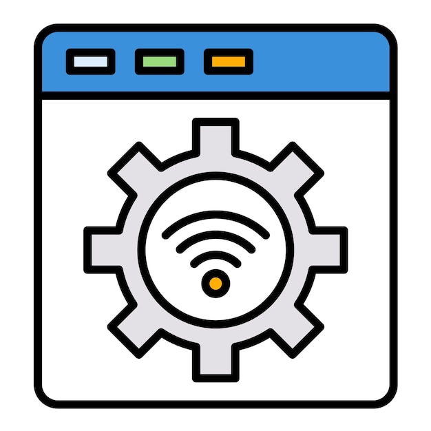 Vector ilustración plana de las configuraciones de internet