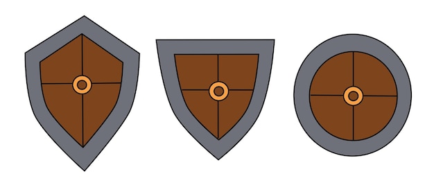 Ilustración plana del conjunto de elementos vectoriales de Shield Knight