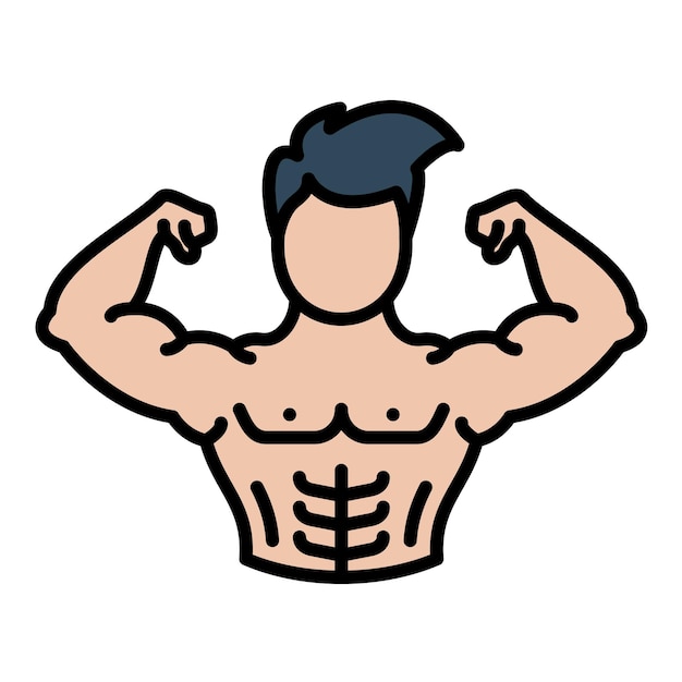 Ilustración plana del constructor de cuerpos
