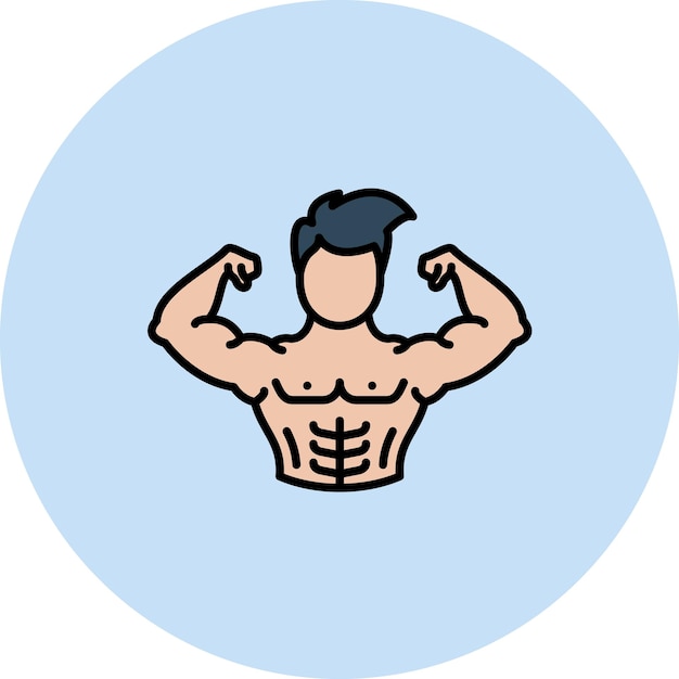Ilustración plana del constructor de cuerpos