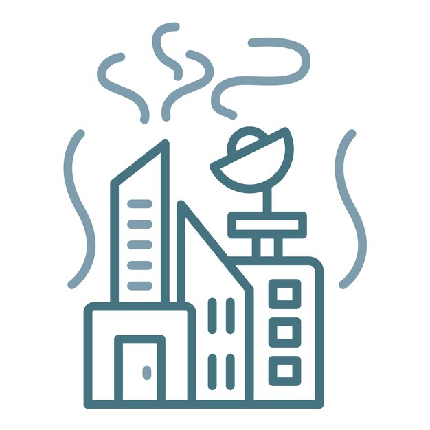 Ilustración plana de la contaminación de la ciudad