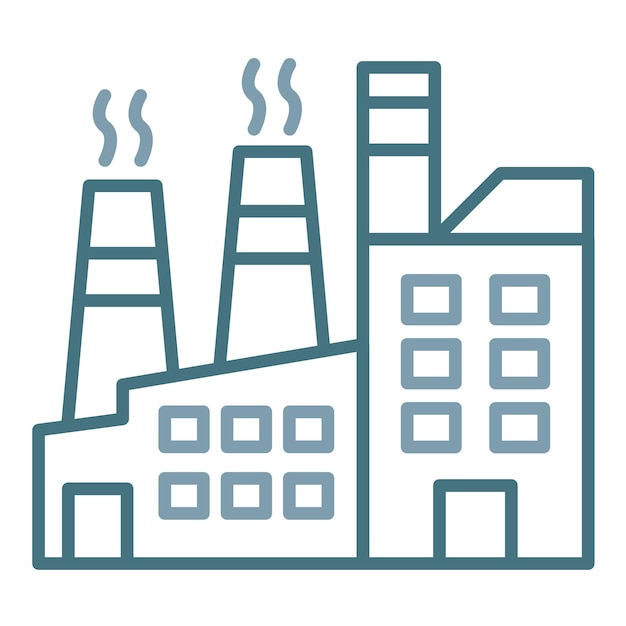 Ilustración plana de la contaminación de las fábricas
