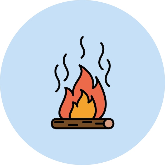 Ilustración plana de la contaminación por fuego