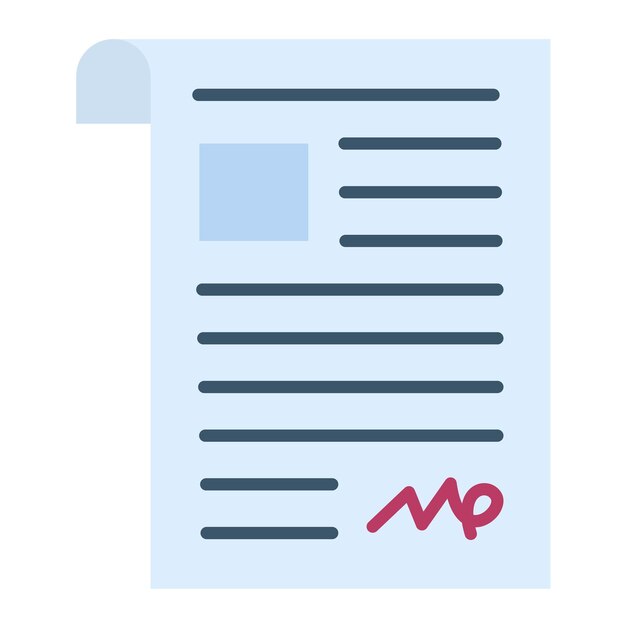 Ilustración plana de contrato