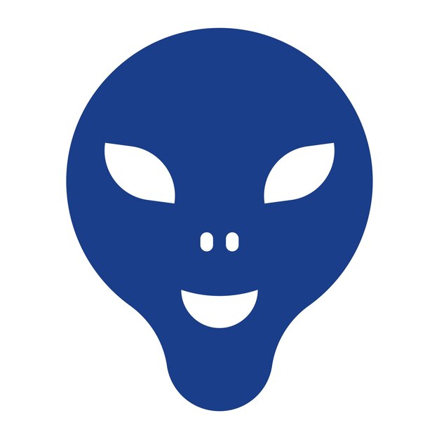 Ilustración plana del cráneo de un alienígena