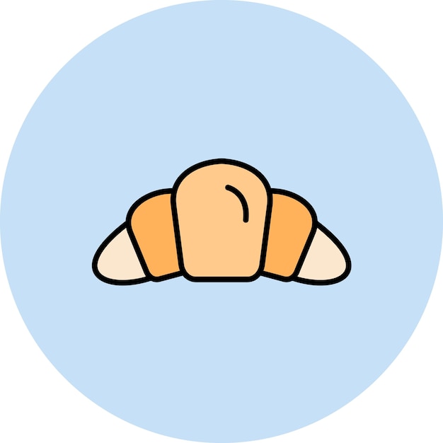 Ilustración plana de croissant