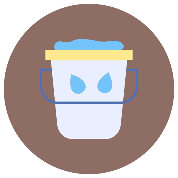 Ilustración plana del cubo de agua