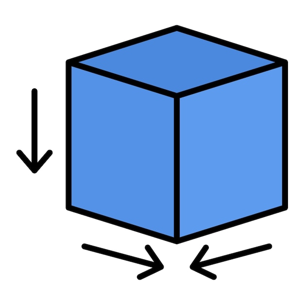 Ilustración plana del cubo