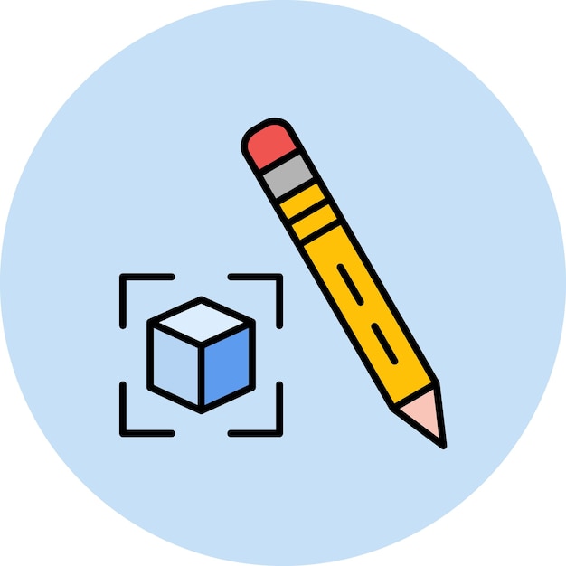 Ilustración plana del cubo
