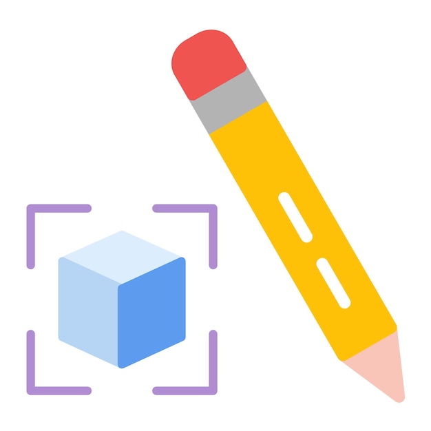 Ilustración plana del cubo
