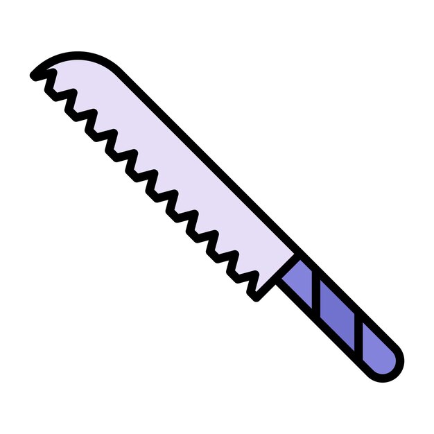 Ilustración plana de cuchillo de pan