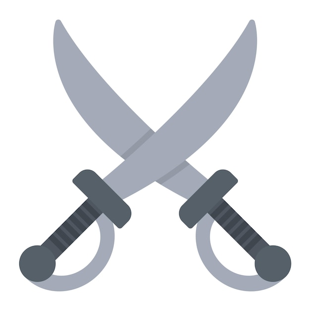 Ilustración plana de cuchillo pirata