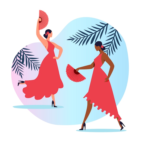 Vector ilustración plana de danza tradicional española