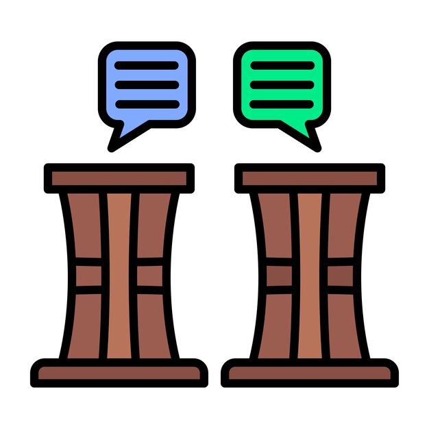 Ilustración plana de debate