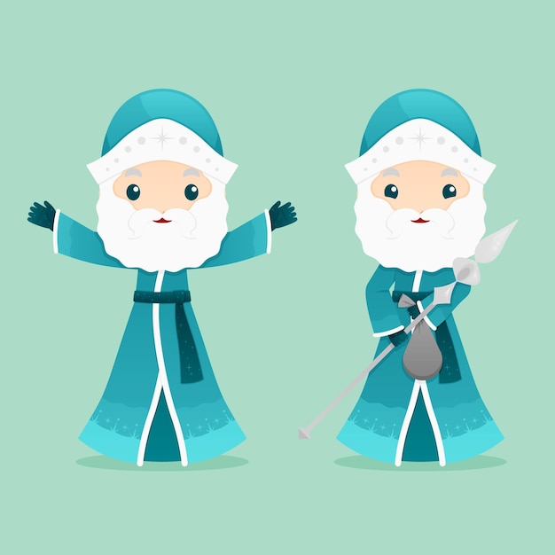 Ilustración plana ded moroz