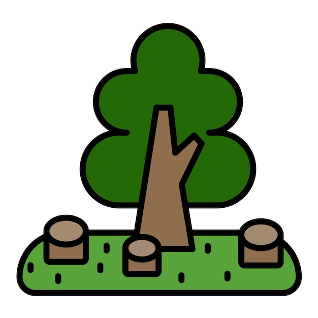 Ilustración plana de deforestación