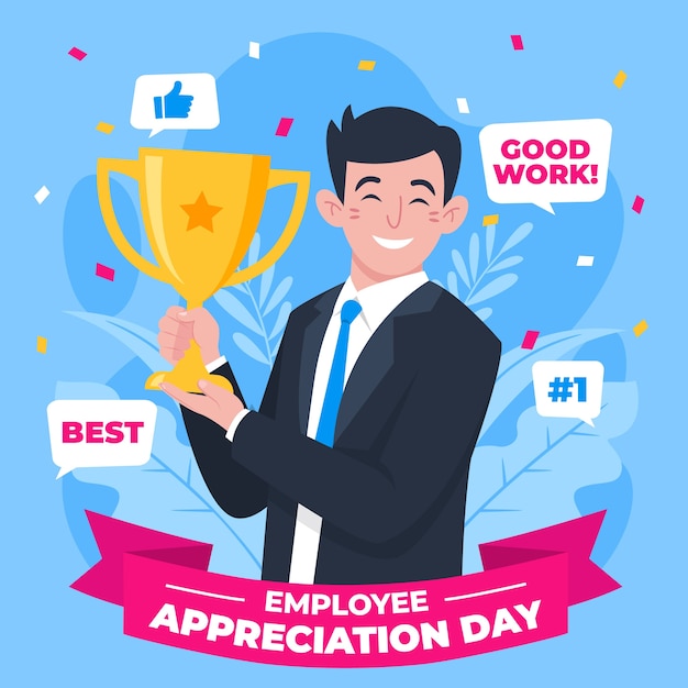 Ilustración plana del día de apreciación del empleado