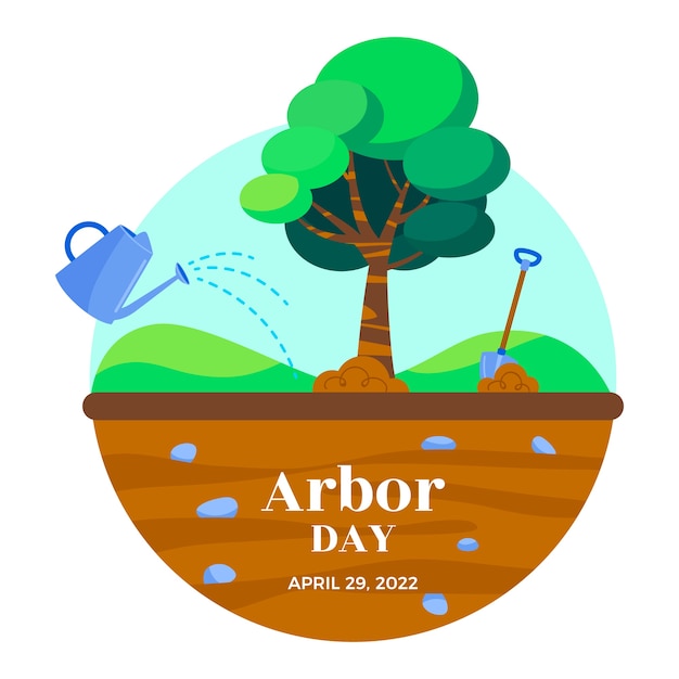 Vector ilustración plana del día del árbol