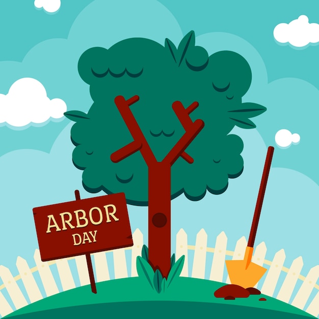 Vector ilustración plana del día del árbol