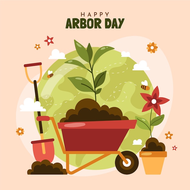 Vector ilustración plana del día del árbol