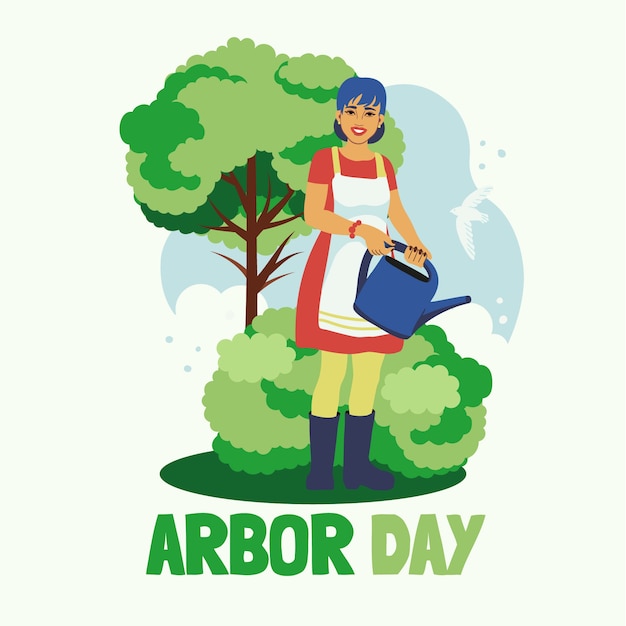 Ilustración plana del día del árbol