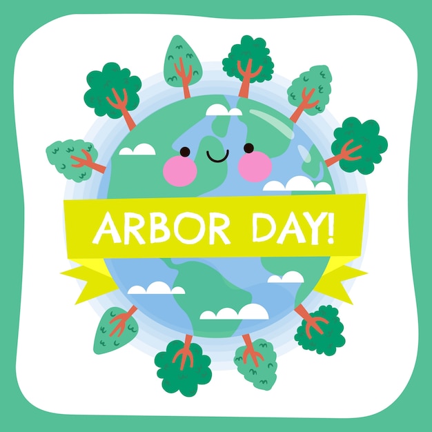 Ilustración plana del día del árbol
