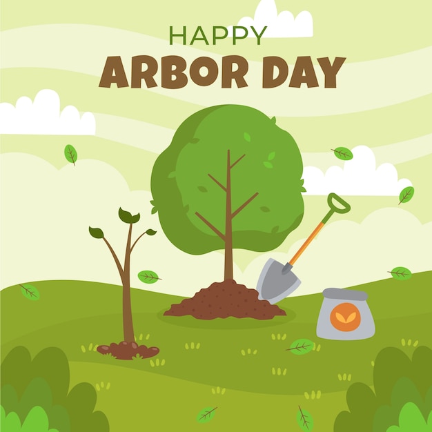 Vector ilustración plana del día del árbol