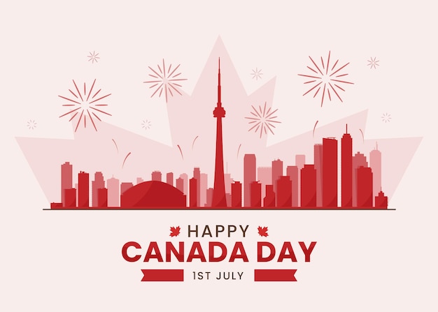 Ilustración plana del día de canadá