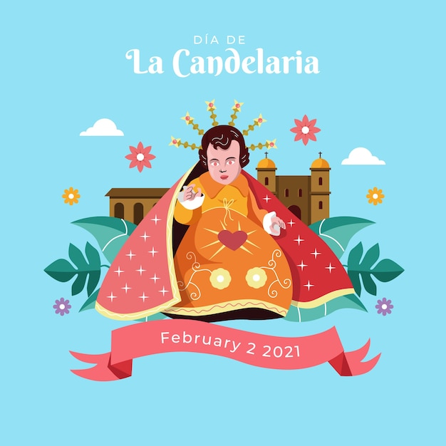 Vector ilustración plana dia de la candelaria