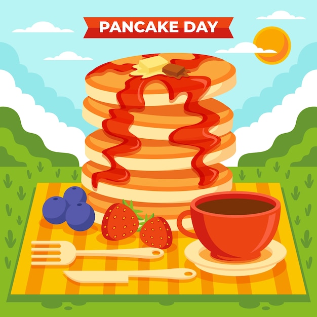 Vector ilustración plana del día de la crepe