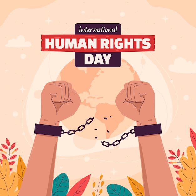 Ilustración plana para el día de los derechos humanos