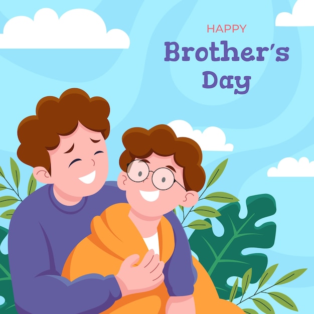 Ilustración plana del día de los hermanos