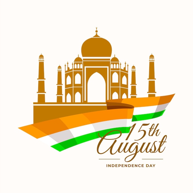 Vector ilustración plana del día de la independencia de india