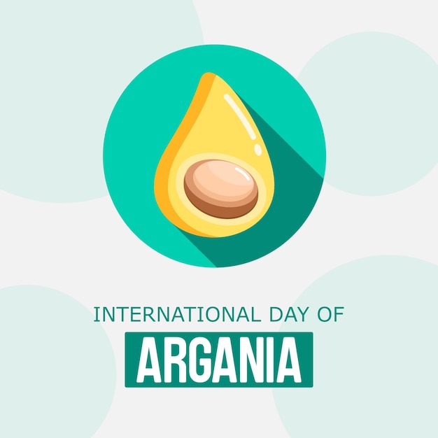 Ilustración plana del día internacional del argán