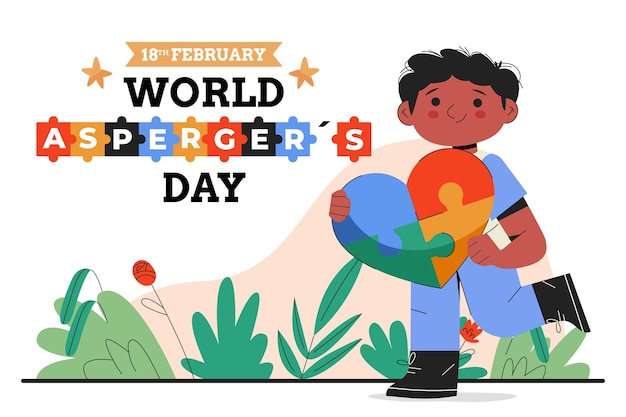 Ilustración plana del día internacional del asperger