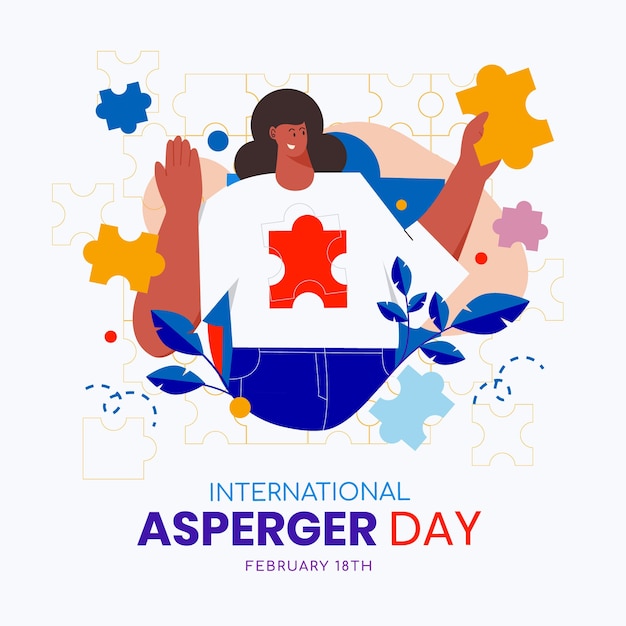 Vector ilustración plana del día internacional del asperger