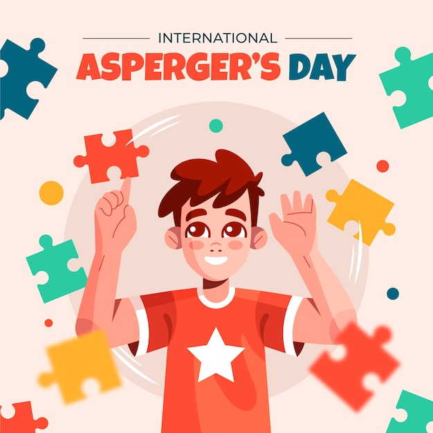 Vector ilustración plana del día internacional del asperger