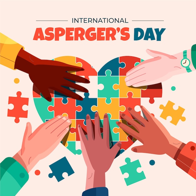 Vector ilustración plana del día internacional del asperger