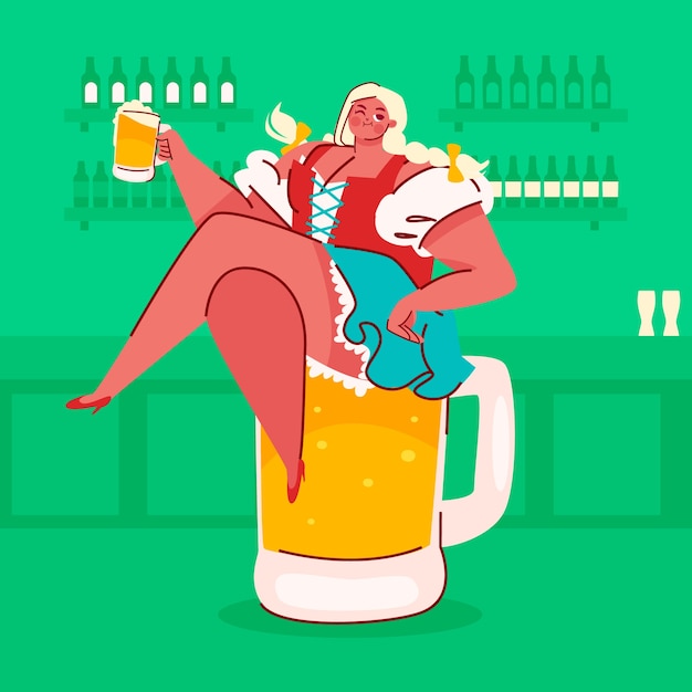 Vector ilustración plana del día internacional de la cerveza