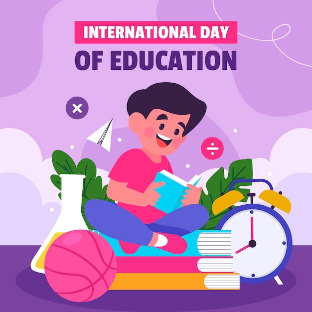 Vector ilustración plana para el día internacional de la educación