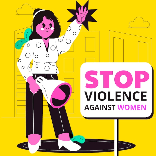 Vector ilustración plana para el día internacional para la eliminación de la violencia contra la mujer