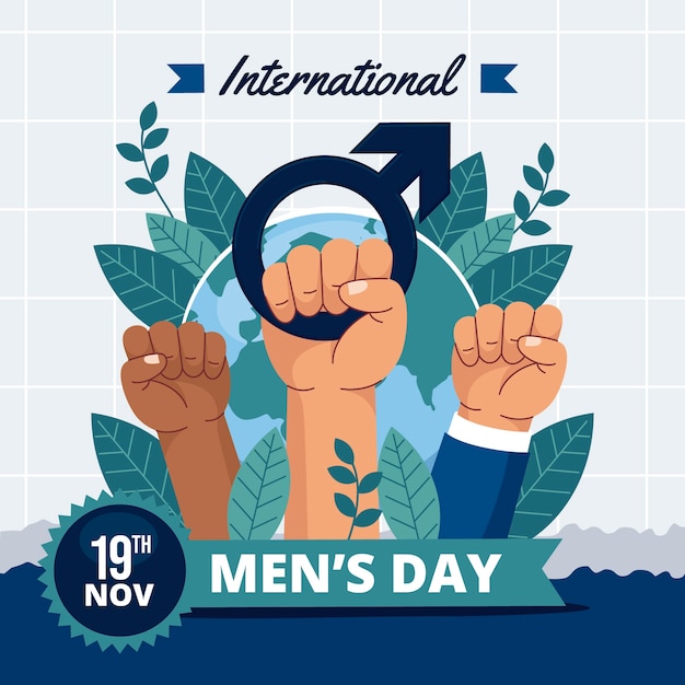 Vector ilustración plana del día internacional del hombre