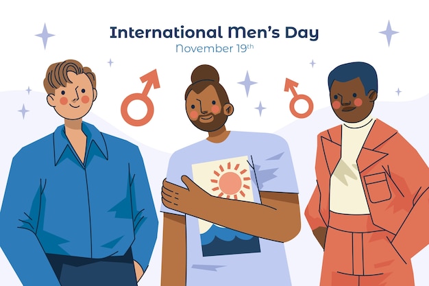 Vector ilustración plana del día internacional del hombre