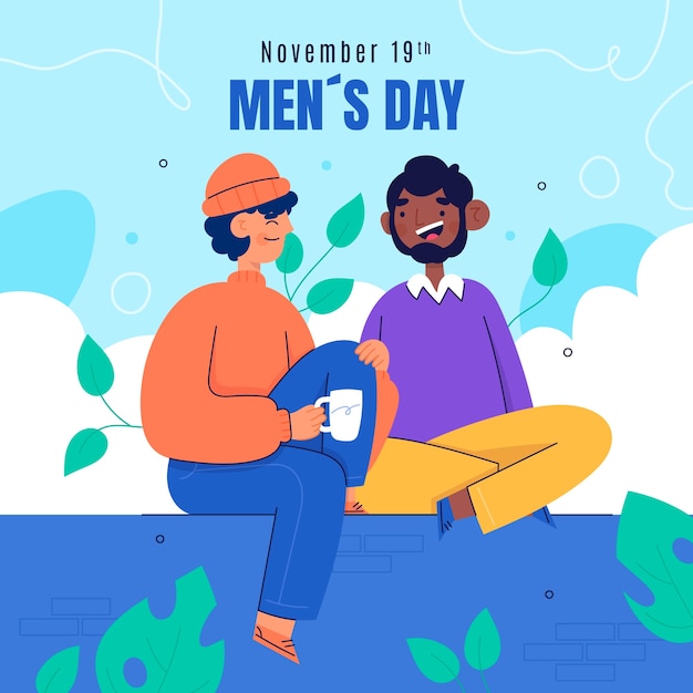 Vector ilustración plana del día internacional del hombre