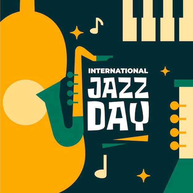 Vector ilustración plana del día internacional del jazz